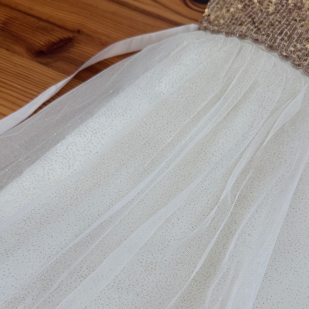NWT Rare Editions Gold and White Formal Dress size 7 - Picture 5 of 7